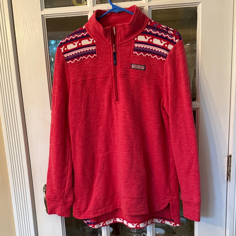 Vineyard Vines Whale Isle Shoulder Heathered Relaxed Curved Hem Shep Shirt